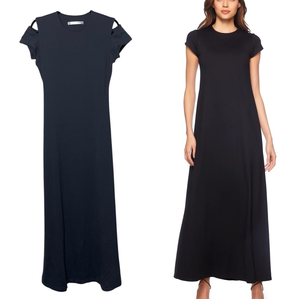 Susana Monaco Black Cold Shoulder Sleeve Maxi Dress Medium